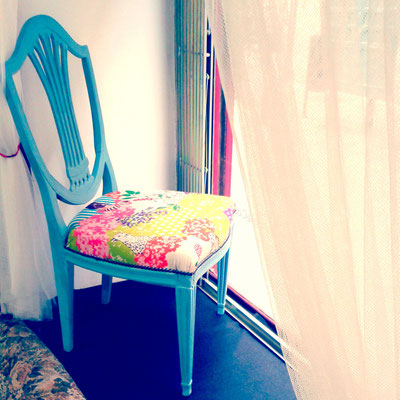 silla tapizada con nuestras telas japonesas