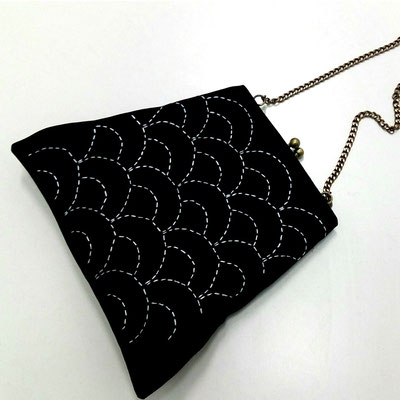 bolso con bordado sashiko
