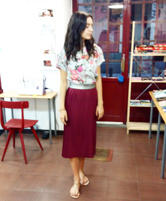 falda con plisado soleil