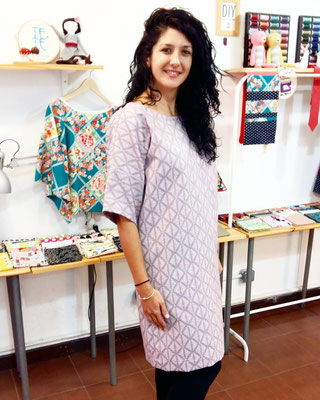 vestido reciclado de unas cortinas