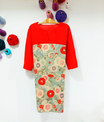 vestido con nuestras telas japonsas
