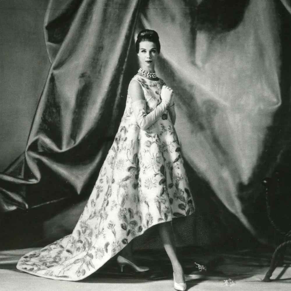 Balenciaga, vestido pavo real 1959. Modista Alta Costura